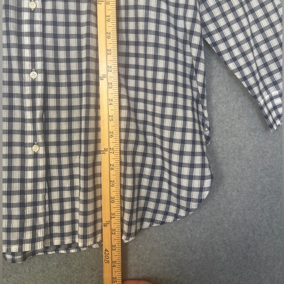 J. Crew Cotton voile beach shirt in gingham L Dark Evening White - Picture 3 of 5